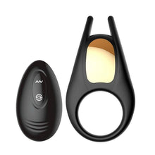 Load image into Gallery viewer, ANILLO PARA EL PENE CON CONTROL REMOTO Y LUCES LED USB SILICONA - SpicyandLove
