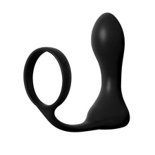 Cargar imagen en el visor de la galería, ANILLO Y PLUG ANAL RECARGABLE NEGRO - SpicyandLove
