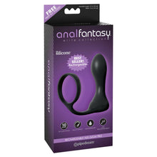 Cargar imagen en el visor de la galería, ANILLO Y PLUG ANAL RECARGABLE NEGRO - SpicyandLove
