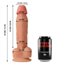 Cargar imagen en el visor de la galería, DILDO REALÍSTICO DE SILICONA LÍQUIDA OLIVER 19 CM
