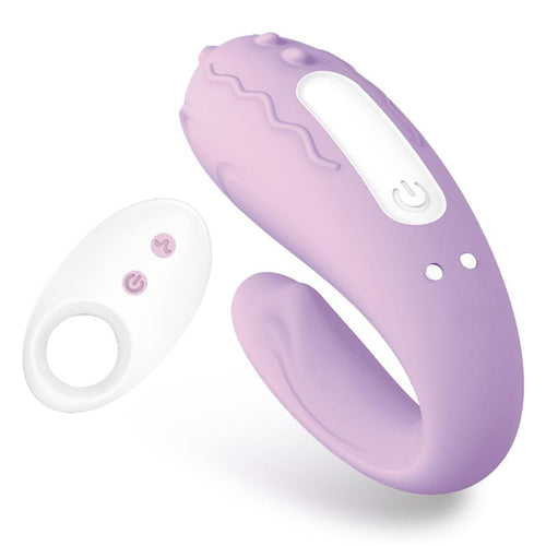 VIBRADOR PARA PAREJAS DOBLE MOTOR CONTROL REMOTO USB SILICONA BRIGHTMAUVE - Spicyandlove