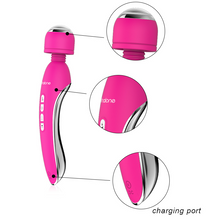 Load image into Gallery viewer, MASAJEADOR Y VIBRADOR ELECTRO FUCHSIA DE NALONE
