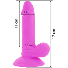 Load image into Gallery viewer, DILDO FLEXIBLE CON VIBRACIÓN LILA 17 CM DE DIVERSIA
