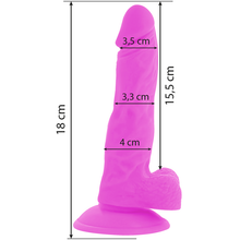 Cargar imagen en el visor de la galería, DILDO FLEXIBLE CON VIBRACIÓN LILA 18 CM DE DIVERSIA
