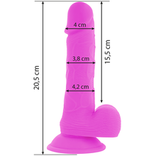 Cargar imagen en el visor de la galería, DILDO FLEXIBLE CON VIBRACIÓN LILA 20.5 CM DE DIVERSIA
