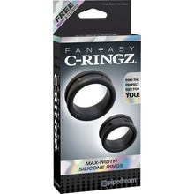 Load image into Gallery viewer, FANTASY C-RINGZ MAX-WIDTH SILICONE RINGS-BLACK - Spicyandlove
