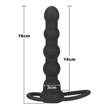 Cargar imagen en el visor de la galería, PLUG ANAL DOUBLE PROBER CON VIBRACIÓN NEGRO
