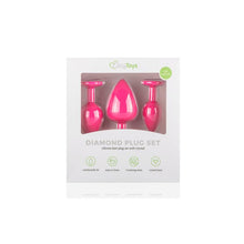 Cargar imagen en el visor de la galería, SET 3 PLUG ANAL CON CRISTAL SILICONA ROSA - Spicyandlove
