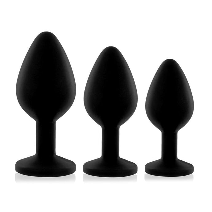 SET DE 3 PLUG ANALES NEGROS SOIREE - Spicyandlove