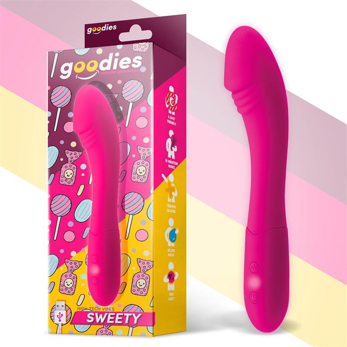 VIBRADOR PUNTO G USB SILICONA FUCHSIA GOODIES SWEETY - Spicyandlove