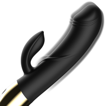 Load image into Gallery viewer, VIBRADOR ROTADOR CON RABBIT NEGRO
