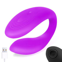 Load image into Gallery viewer, VIBRADOR PARA PAREJAS SILICONA LÍQUIDA CON CONTROL REMOTO
